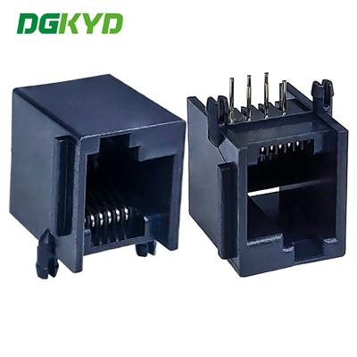 Connecteur Ethernet RJ11 sans lumière entièrement en plastique 6P6C boucle gauche DGKYD5523LE1166IWA1DY4