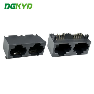 Réseau RJ45 prise féminine connecteur de port réseau en plastique complet 8P8C double port DGKYD561288IWA1DY1