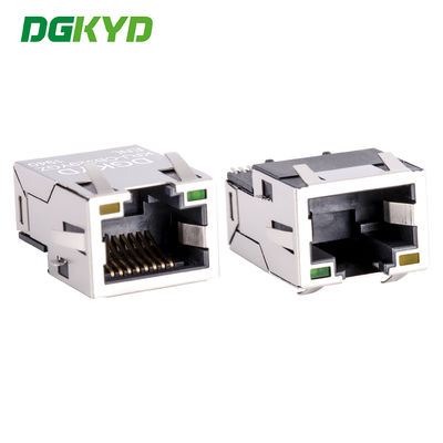 Porte unique en plaque d'or RJ45 Connecteur Ethernet SMD Cat6 Profil extrêmement bas