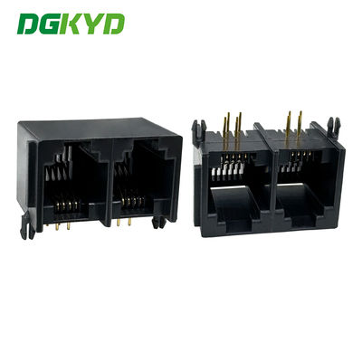 Connecteur de port Ethernet RJ11 1X2 avec interface oreille 6P6C DGKYD5523E1266IWA1DY4
