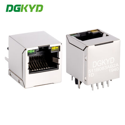 Prise RJ45 Lan 10/100 BASE à 180 degrés, insertion verticale, connecteur Ethernet, usine DGKYD511B083AB2A1D