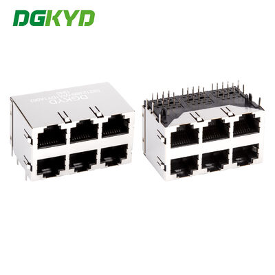 DGKYD59212388HWA1DY1A062 RJ45 connecteur blindé à plusieurs ports sans lumière prise Ethernet 8P8C sans ressort isolant