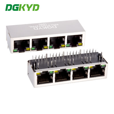 Connecteur RJ45 à quatre cellules KRJ-415GYZHNL, filtre intégré 100 Mbps, prise de port réseau industriel