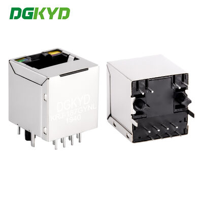 Prise RJ45 haute performance à entrée supérieure à 180 degrés avec transformateur Cat 5 KRJ-187GYNL