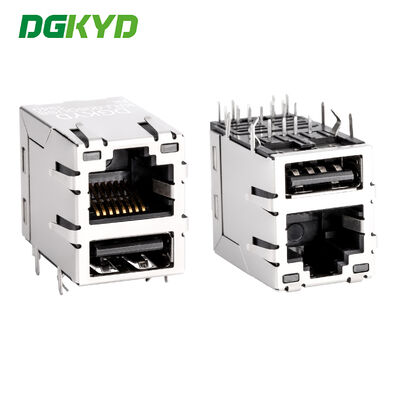 RJ45 avec prise USB 2.0 Gigabit connecteur de réseau de filtrage intégré KRJ-008QUSBNL
