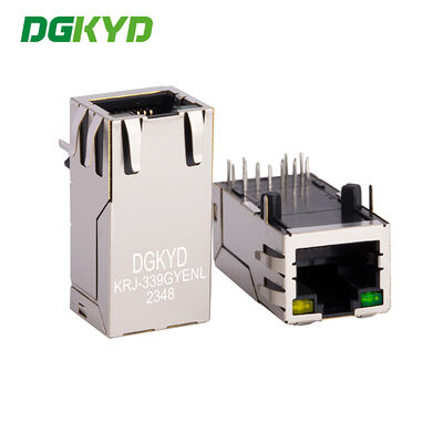 KRJ-339GYENL 8p8c Plug Port unique Gigabit Light Strip Interface de communication protégée