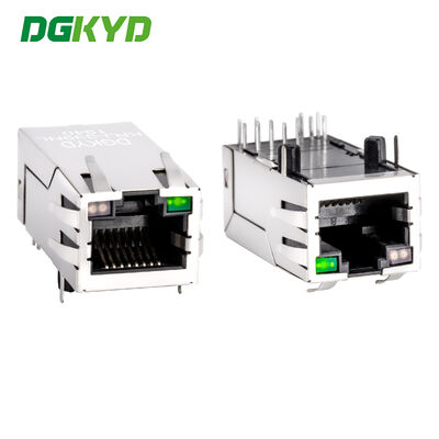 Connecteur/prise blindé cat6 gigabit rj45, KRJ-339NL, 33mm de longueur, magnétique intégré
