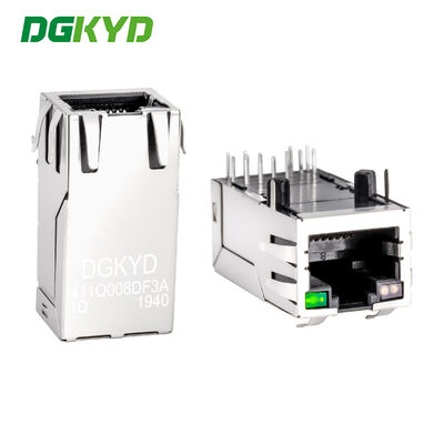 Connecteur réseau à filtre à port unique RJ45 avec PBT lumineux et blindé DGKYD411Q008DF3A1D