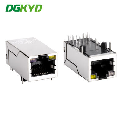Lan Jack simple fait sur commande du port 33.0mm Rj45, PoE KRJ-339PWNL micro du connecteur rj45 1000BASE