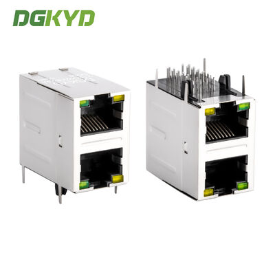 Module de prise RJ45 à 2 ports avec filtre Ethernet à angle droit magnétique