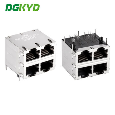 RJ45 Connecteur Jack modulaire avec magnétisme interne 2X2 Configuration de port CAT6 Compatible