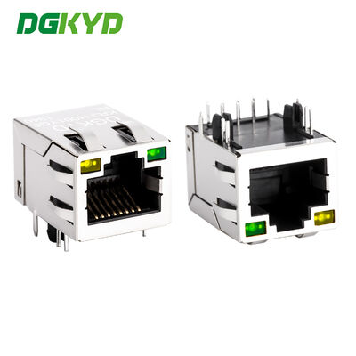 Entrée latérale RJ45 Jack magnétique avec LED pour les applications Ethernet de 100 Mb KRJ-H001YGENL