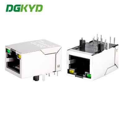 Connecteur RJ45 KRJ-SH256GYNL avec filtre 100Base, indicateur LED et prise modulaire RJ45 blindée