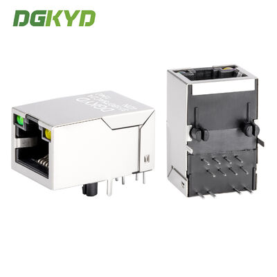 Jack modulaire RJ45 avec filtre de 100 Mo, indicateur d'état LED et connecteur métallique blindé pour les interfaces réseau