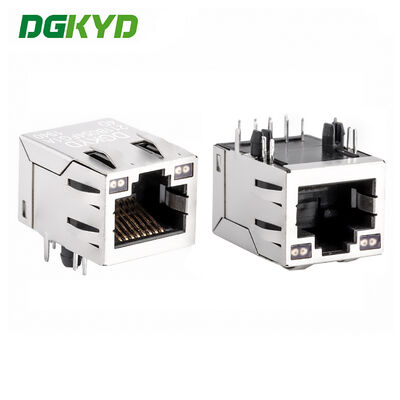 Connecteur blindé RJ45 avec filtre 100 Mbps, indicateur LED bicolore et placage or 6U