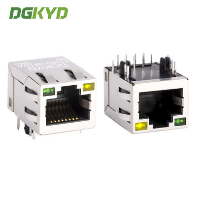 Connecteur RJ45 blindé industriel 8 broches avec placage or 6U pour port réseau