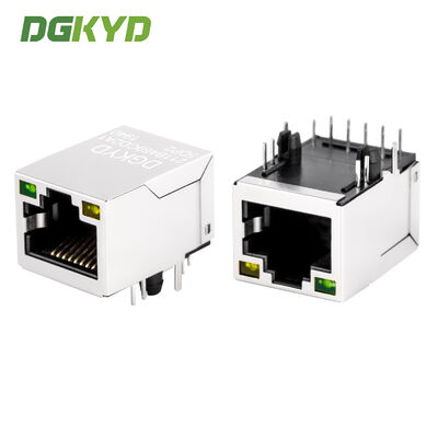 Connecteur blindé RJ45 avec filtre Ethernet intégré POE de 100 Mbps et plaque dorée 6U
