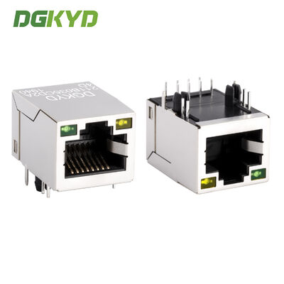 ÉTIQUETTE RJ45 gauche simple VERS LE HAUT de connecteur de réseau avec la LED