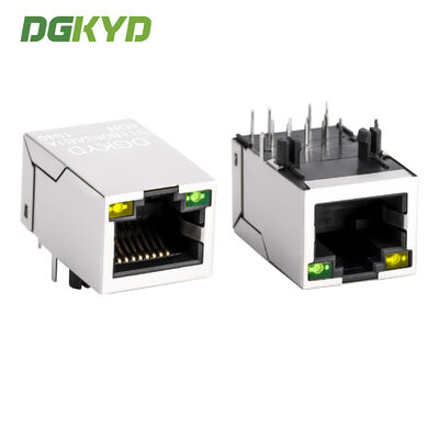 Connecteur Ethernet RJ45 blindé 100 Mbps avec transformateur intégré et indicateurs LED