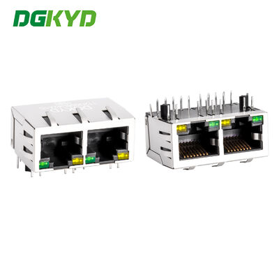 Connecteur Ethernet RJ45 Transformateur intégré Gigabit avec LED et bouclier métallique DGKYD112Q066DA2A1D