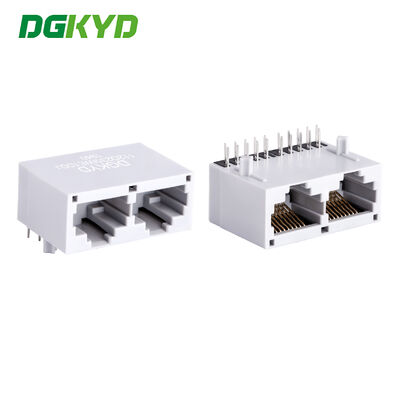 Connecteur RJ45 avec transformateur intégré Gigabit, placage or 6u, montage PCB à angle droit