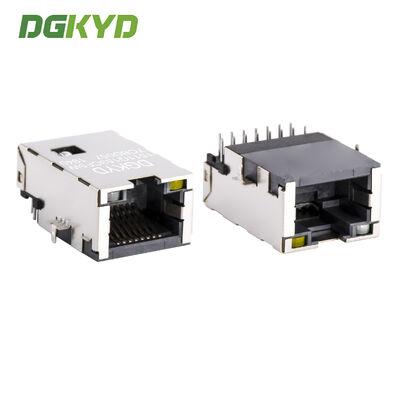 Connecteur RJ45 à profil très bas avec transformateur intégré Gigabit et plaque dorée 6U