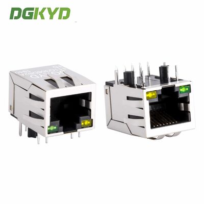 Connecteur RJ45 blindé Gigabit à port unique avec magnétisme intégré pour montage sur PCB