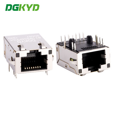 Transformateur intégré à port unique 100M 12 pin RJ45 Connecteur blindé Ethernet Filtre jack modulaire