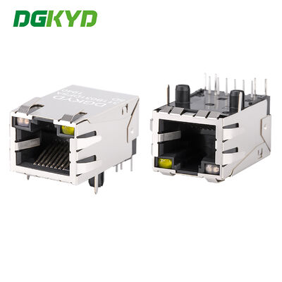 PA66 RJ45 Connecteur 25.8mm RJ45 Jack avec 6U plaqué or Connecteur Ethernet PCB protégé