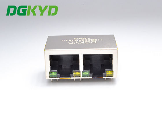 Port 2 RJ45 en plastique noir modulaire du logement 1000M de connecteur de transformateur